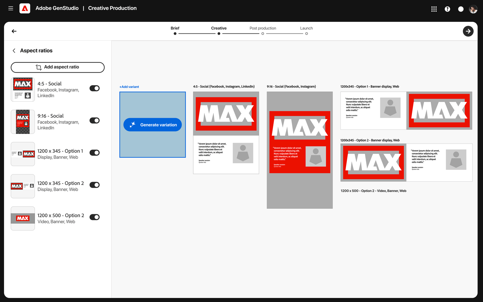 Adding a frame to the GenStudio canvas