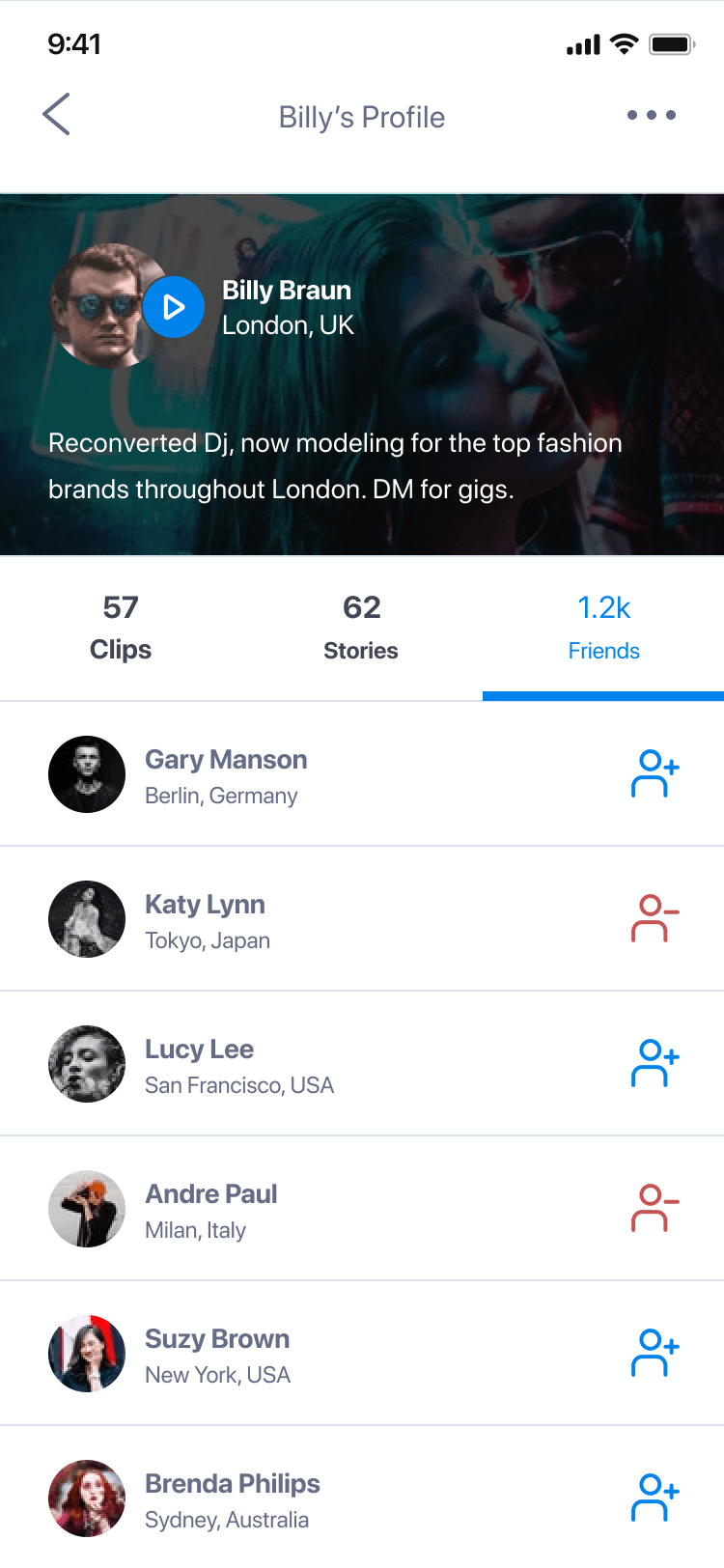 Memoory final UI: other user profile screen