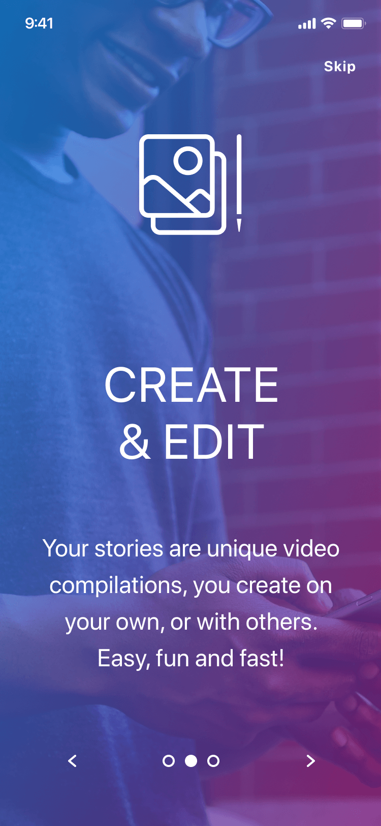 Memoory final UI: welcome slide two